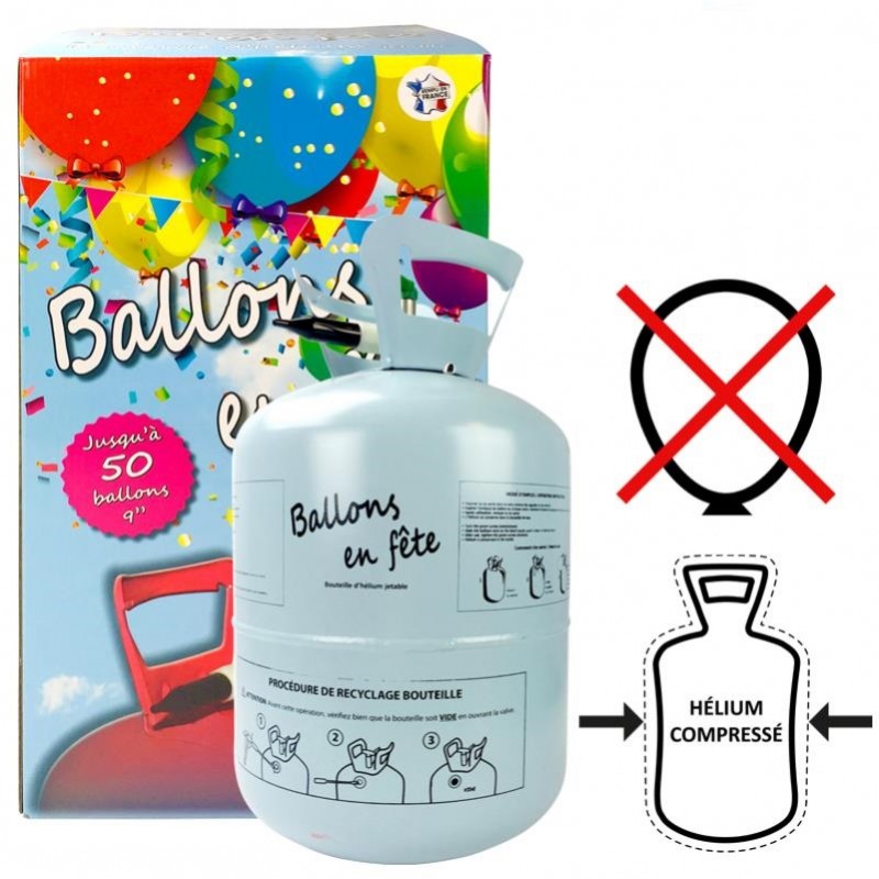 Bombone de hélium jetable pour 30 ballons