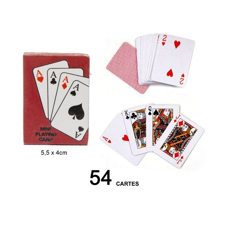 4 jeux de 54 cartes de tailles différentes à imprimer gratuitement