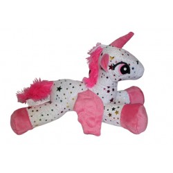 Peluche Licorne Couchée Paillettes Etoiles Avec Ailes