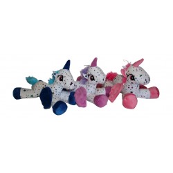 Peluche Licorne Couchée Paillettes Etoiles Avec Ailes