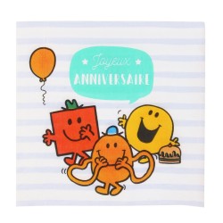 Serviettes en Papier Anniversaire Monsieur Madame Garçon