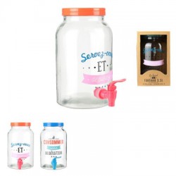 Fontaine Mason Jar en Verre 3,5 Litres Message