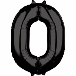 Ballon Chiffre Métallique Géant Noir 0