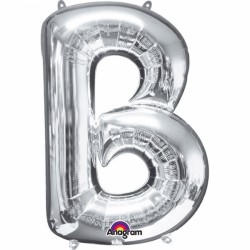 Ballon Lettre Métallique Géant Argent B