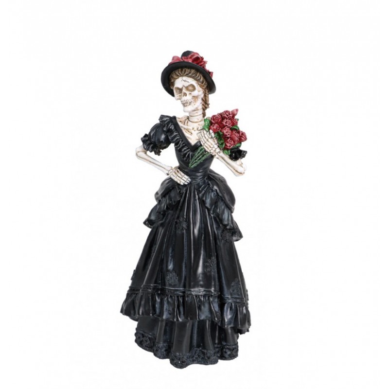 Statuette Squelette Mariée Robe Noire en Résine -Coti-Jouets grossiste  fêtes et événements à Dijon pour Halloween