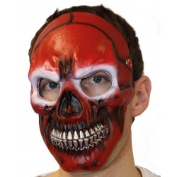 Demi Masque Réaliste de Squelette Rouge