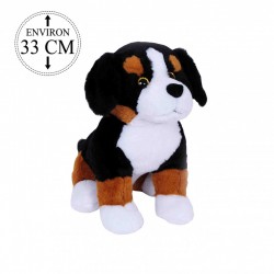 Peluche Chien Bouvier Bernois Assis 33cm