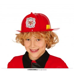 Casque de Pompier en Plastique, Taille Réglable Enfant