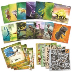 Carnet Créatifs Autocollant Par Numéro - Dinosart