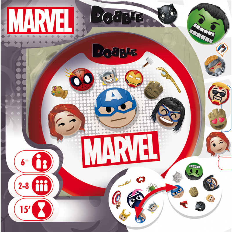 Jeu de Cartes Dobble Marvel Emoji - Asmodée