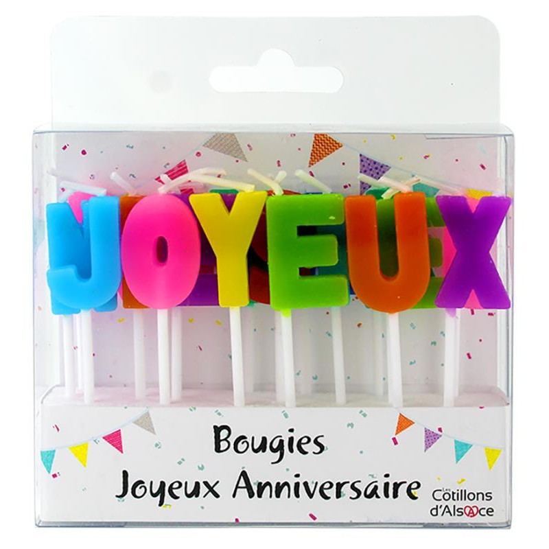 Bougie Lettre Joyeux anniversaire