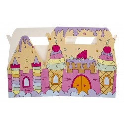 Boîte Carton Repas Menu Enfant Château de Crème Glaçée