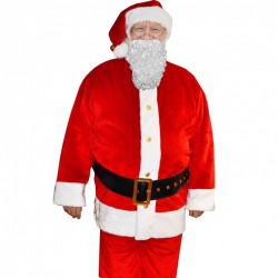Costume de Père Noël Américain en Peluche Epaisse 5 Pièces