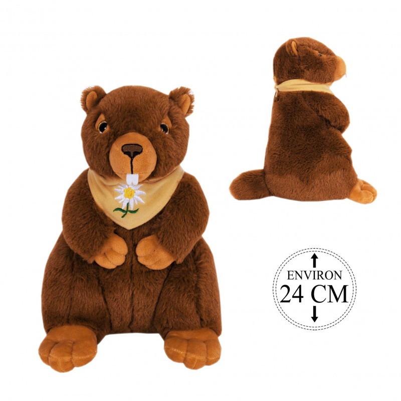 Peluche Marmotte Debout 24cm-Coti Jouets, grossiste en jouets et peluches  sur Dijon