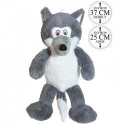 Peluche Loup Assis 25cm