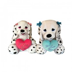 Peluche Géante Dalmatien Assis Avec Coeur