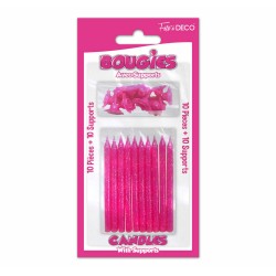 Bougies Paillettées Rose 10...