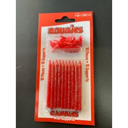 Bougies Paillettées Rouge...