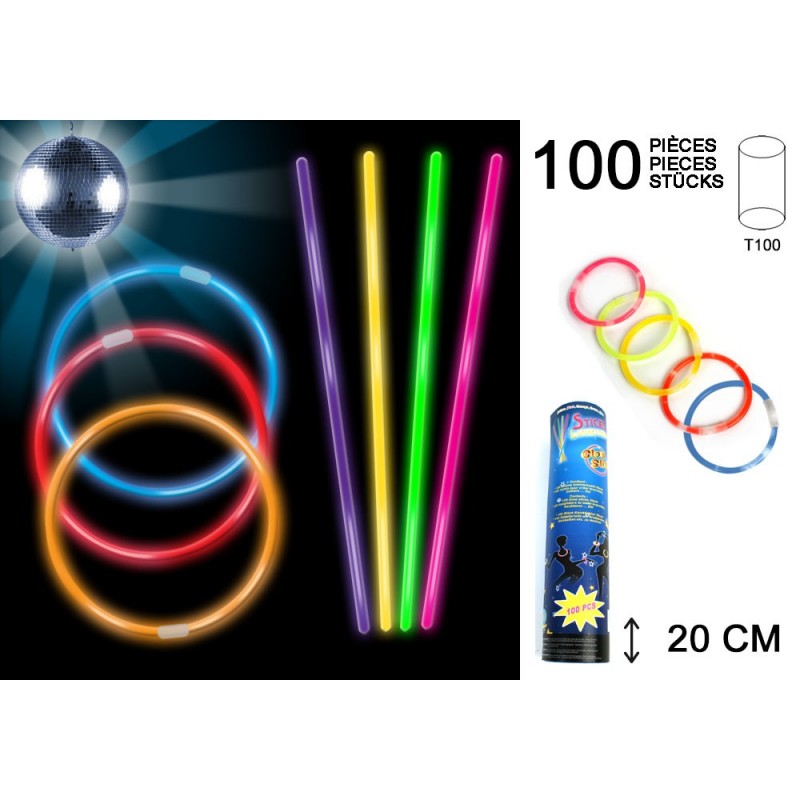 100 Bracelets Fluorescents - Coti Jouets articles lumineux et