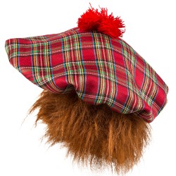 Béret Ecossais Tartan Rouge...