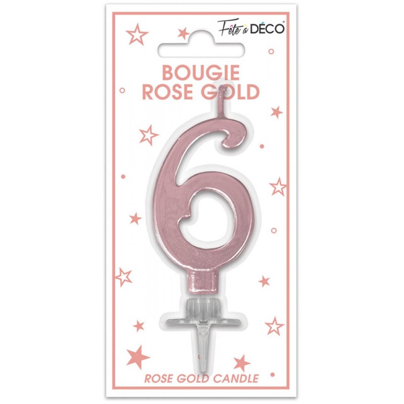 Bougie Anniversaire Chiffre 3 Rose Gold Métallique - Coti Jouets,  spécialiste en articles de fêtes pour anniversaire