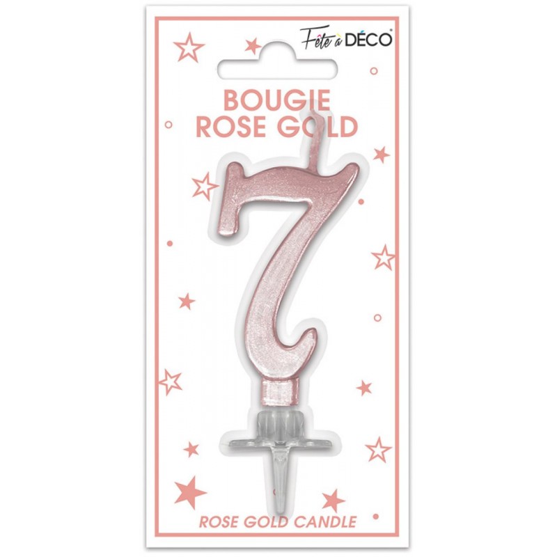 Bougie Anniversaire Chiffre 3 Rose Gold Métallique - Coti Jouets,  spécialiste en articles de fêtes pour anniversaire