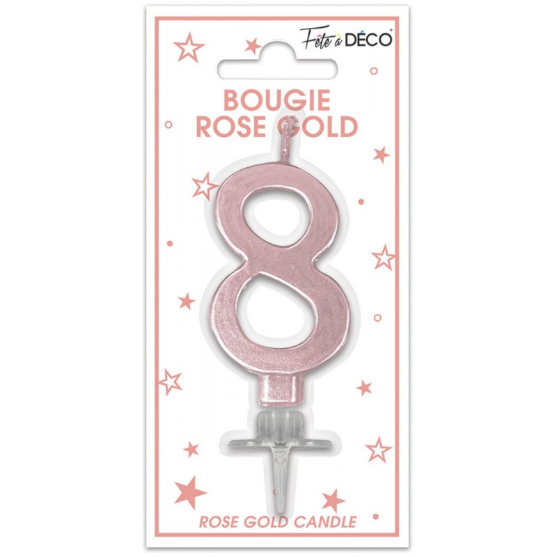 Bougie Anniversaire Chiffre 3 Rose Gold Métallique - Coti Jouets,  spécialiste en articles de fêtes pour anniversaire