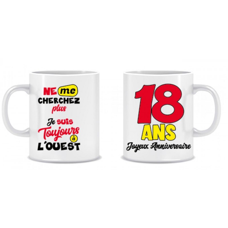 Mug Femme 18 ans Joyeux Anniversaire -  Accesoires de Fetes  et Décoration