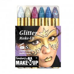 Crayon de Maquillage Gras Paillettes 6 Pièces - Fantasy Make Up