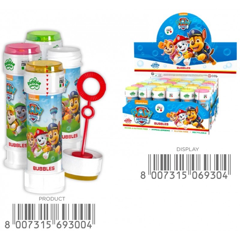 Bulle de Savon 60ml Pat Patrouille-Coti-Jouets grossiste en bulle de savon  et jouets de plein air sur Dijon