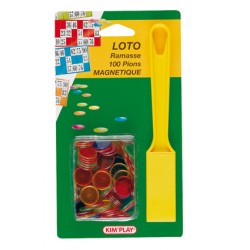 Kit Loto complet 3 en 1 100 pions magnetiques vert Baton Ramasse