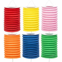 Lampions Cylindriques Couleurs Unies 12 Pièces