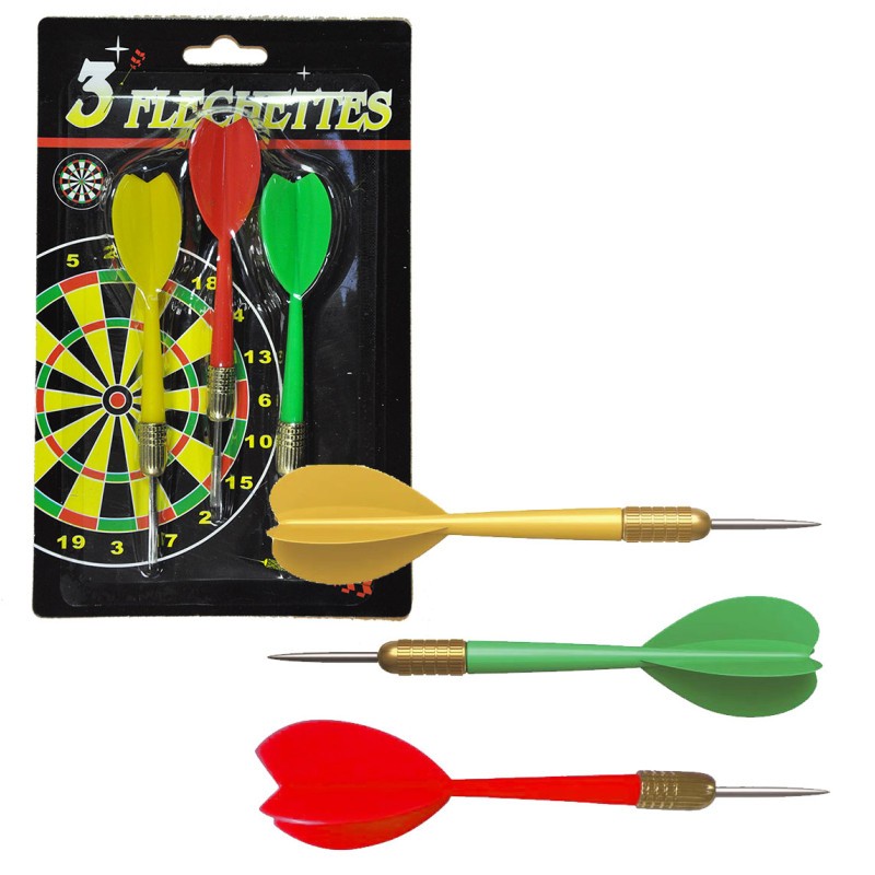 Set 3 flechettes pointe metal, jeux exterieurs et sports