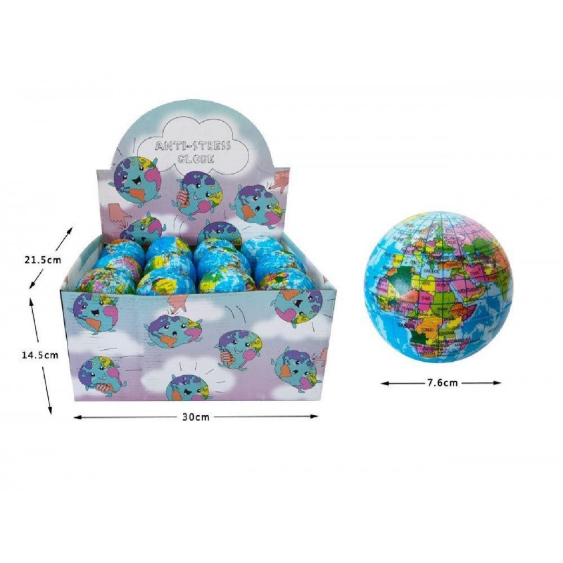 76mm Soulagement Du Stress Carte Du Monde Boule En Mousse Atlas Globe Boule  De Palme Planète Terre Boule 