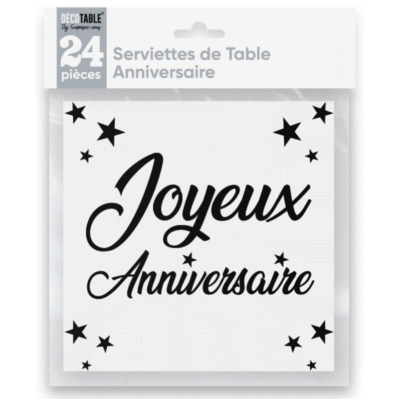 Serviette Joyeux Anniversaire