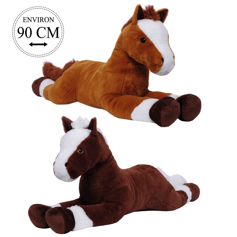 Peluche Cheval Couché 90cm