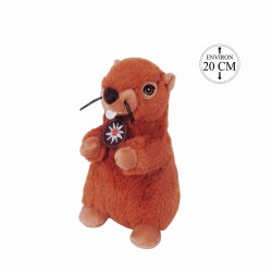 Peluche Marmotte Debout Edelweiss 20cm