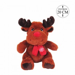 Peluche Renne Assis 20cm