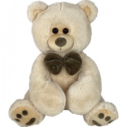 Peluche Géante Ours Beige Avec Noeud Papillon 60cm