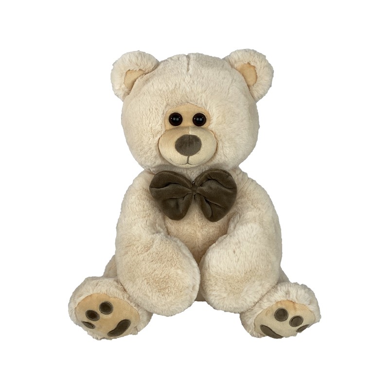 Peluche Géante Ours Beige Avec Noeud Papillon 60cm