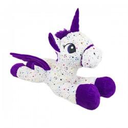 Peluche Géante Licorne Couchée Avec Ailes 80cm