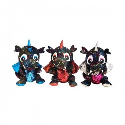 Peluche Géante Dragon Noir Avec Sequins 60cm - Coti Jouets, Grossiste Pour  Kermesse Et Fête Foraine