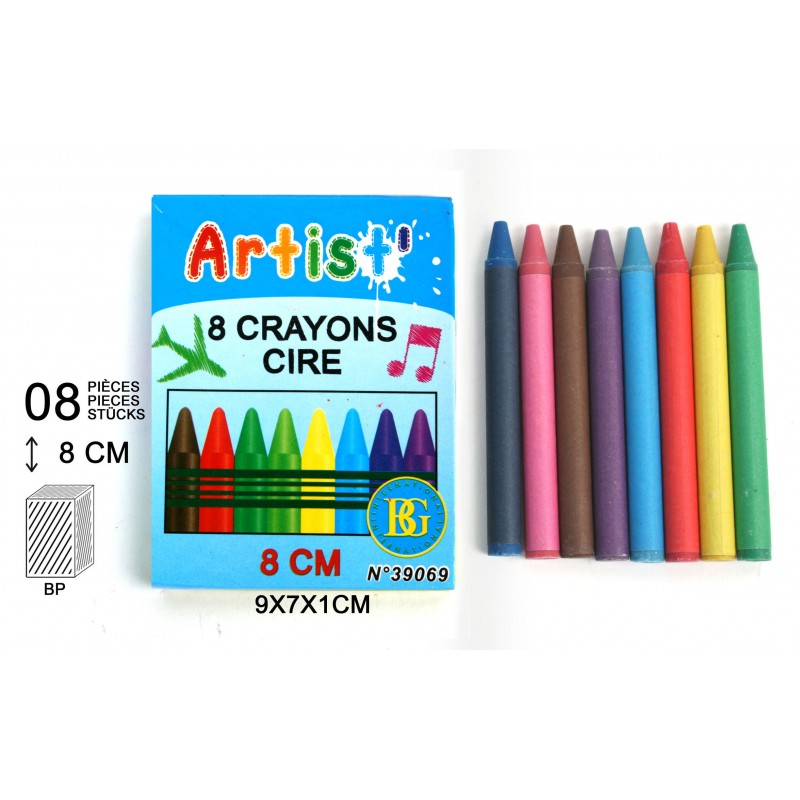 Crayon Cire 8 Pièces-Coti jouets grossiste jouets de kermesse et