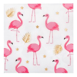 Serviettes en Papier Flamant Rose