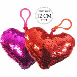 Porte Clés Coeur Sequins 12cm