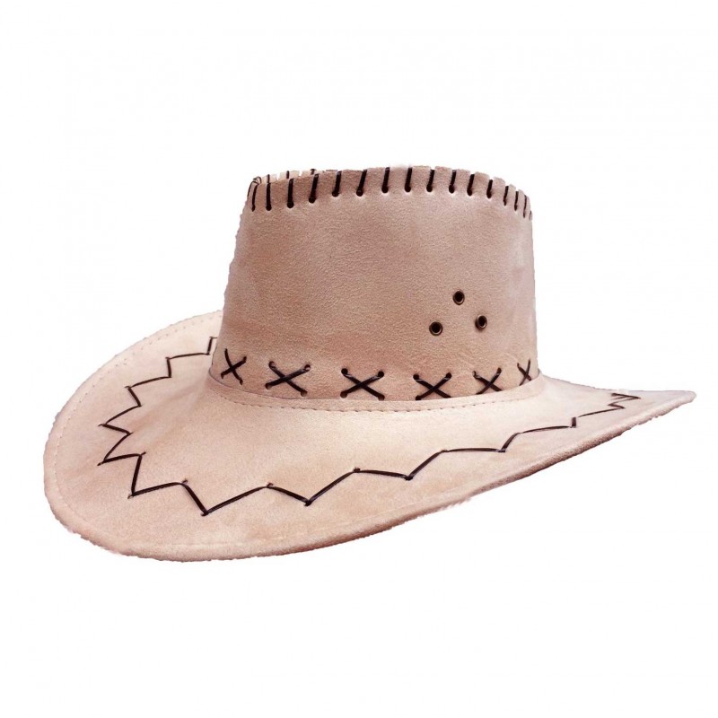 Chapeau de Cow Boy en Suédine Beige