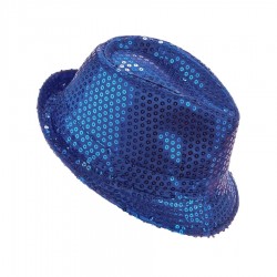 Chapeau Borsalino Paillettes Sequins Bleu