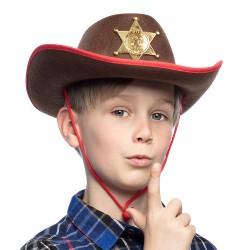 Chapeau de Sheriff Marron, Taille Enfant