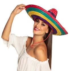 Chapeau Sombrero Mexicain Multicolore 49cm