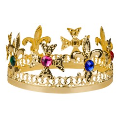 Couronne de Roi Métal Doré Avec Strass